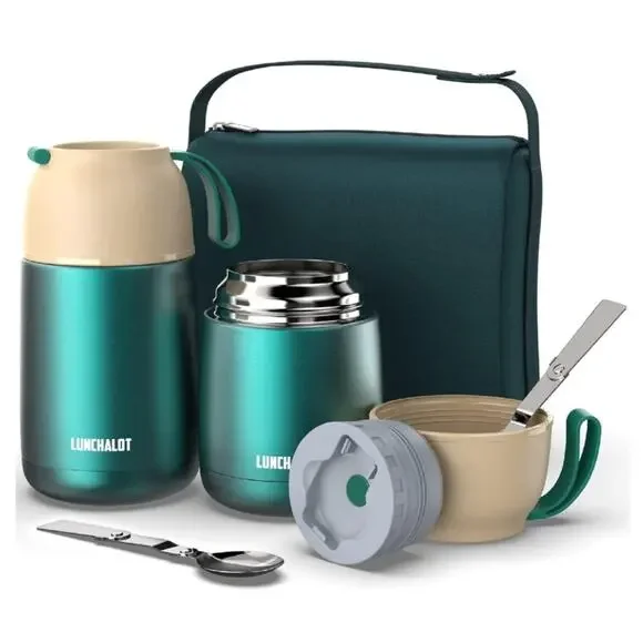 Insulated Food Jar for Hot Food in a Bag - 15 & 21 Oz Soup Lunch Box Container f - Picture 1 of 7